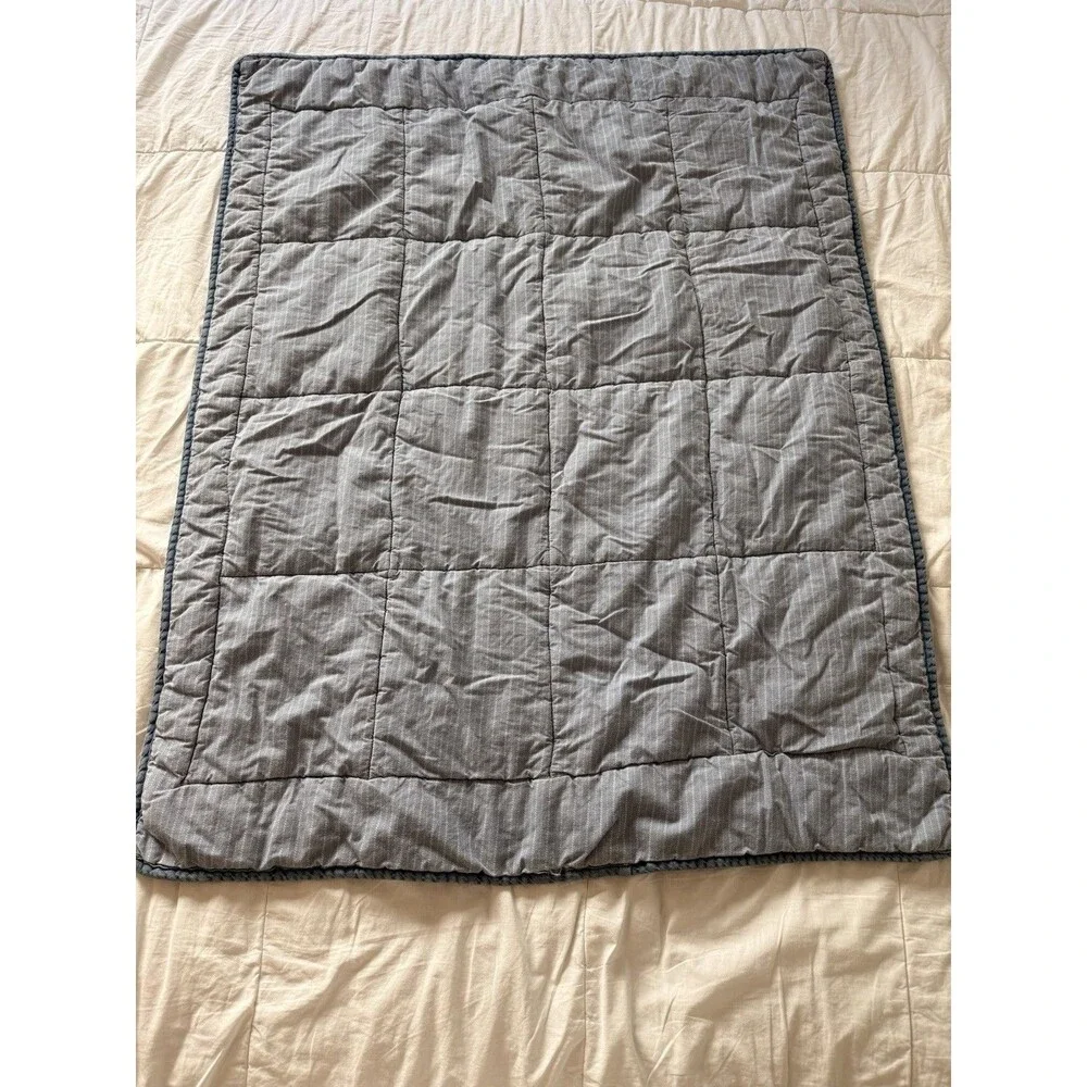 Baby/Toddler Sports Theme Quilted Crib Quilt, Blue Red White Nursery Bedding